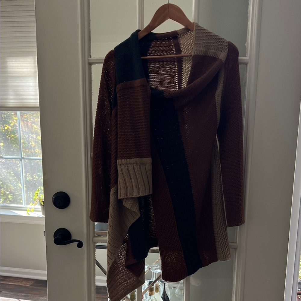 Colorblock Open Front Cardigan - Picture 3 of 4